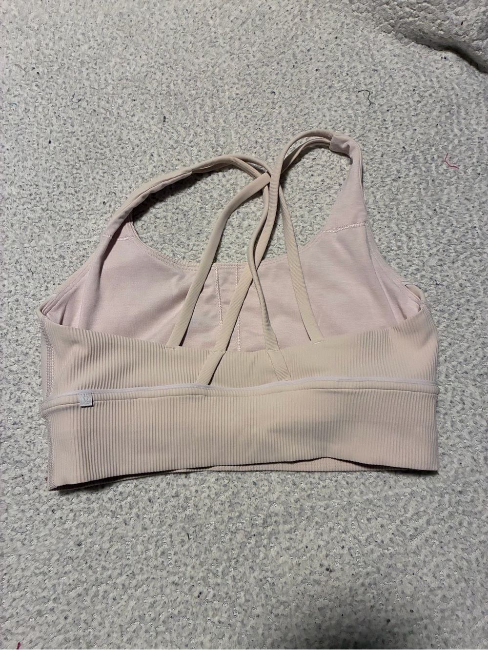 lululemon athletica Strappy Light colored Sports Bra, size 10, no pads
